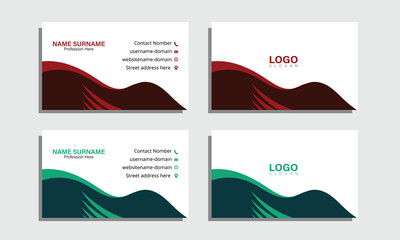 Set of modern visiting card template design ,vactor file two color version available 