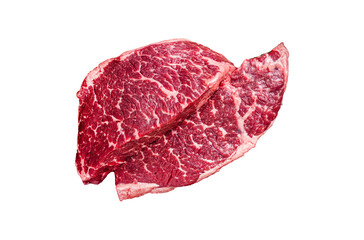 Raw denver cut black angus beef steak Transparent background. Isolated.