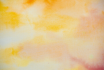 abstrakter Hintergrund Farbverlauf mit Aquarellfarben in den Farben orange bis rot - obrazy, fototapety, plakaty