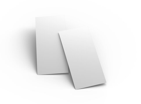 Blank 4x9 Rack Card Sized 3d renders on a transparent background