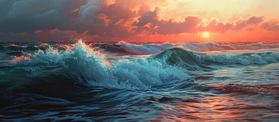 Ocean's sunset - obrazy, fototapety, plakaty