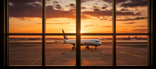 Blurred bokeh effect with enchanting glow of airplane windows and vibrant travel imagery