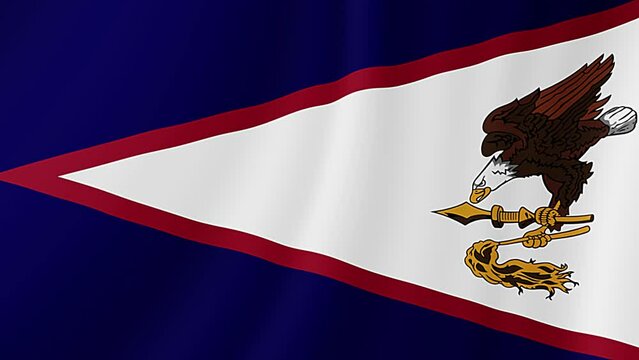 American Samoa Waving Flag. Realistic Flag Animation.	
