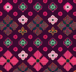 Foto op Plexiglas Colorful knitted pattern, backdrop, textured image, creative design  © SuFiSa