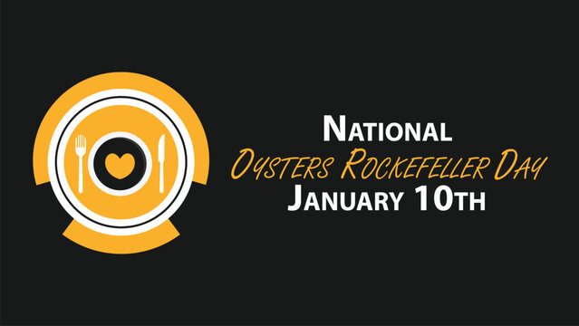 National Oysters Rockefeller Day vector banner design. Happy National Oysters Rockefeller Day modern minimal graphic poster illustration.
