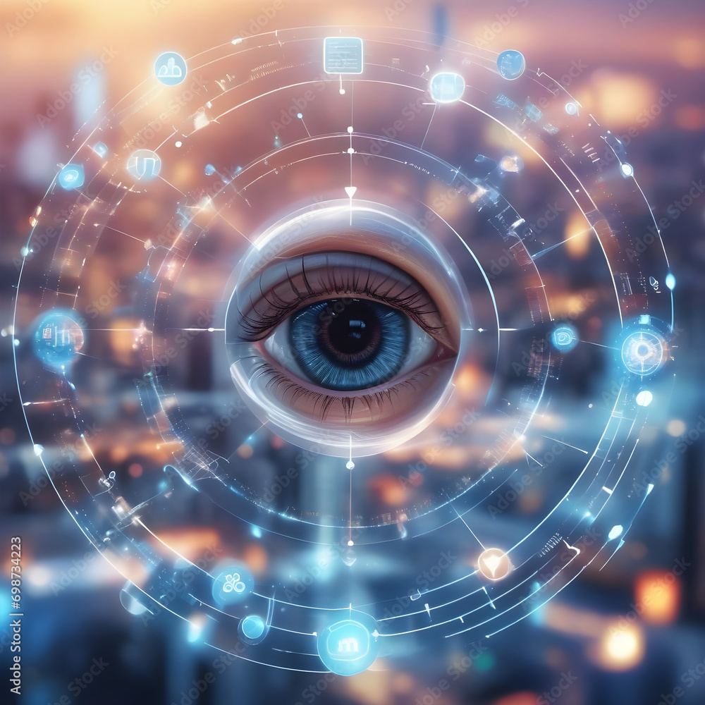 Aufkleber digital transformation change management, internet of things. new technology bigdata and business pr