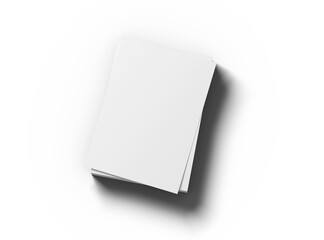 Blank A4 sheet 3d renders on a transparent background