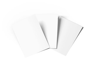 Blank A4 sheet 3d renders on a transparent background