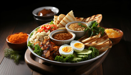 Delicious Gado-Gado, traditional Indonesian Salad with Peanut Sauce.