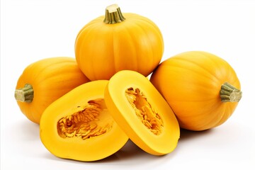 Vibrant squash on clean white backdrop for eye catching visuals in ads   packaging designs