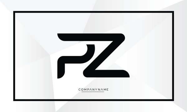 PZ or ZP Alphabet letters logo monogram
