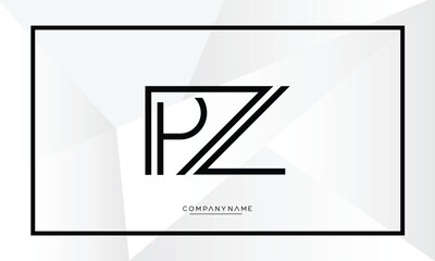 PZ or ZP Alphabet letters logo monogram
