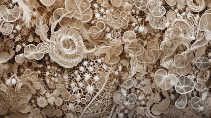 An AI-generated texture synthesis that beautifully recreates the intricate patterns of weathered, antique lace.