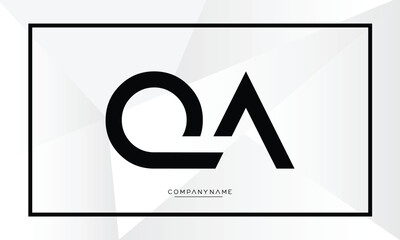 QA or AQ Alphabet letters logo monogram