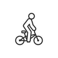 Obraz premium Riding a BMX bike, linear icon. A bang on a small off-road sport bicycle. Line with editable stroke