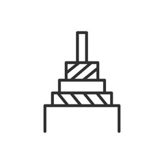 Construction, linear icon, layers of cable protection. Line with editable stroke