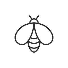 Bee, linear icon. Line with editable stroke - obrazy, fototapety, plakaty