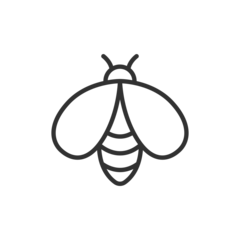 Fotobehang Bee, linear icon. Line with editable stroke © Matsabe