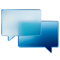 3D Glass speech bubble icon, glassmorphism
