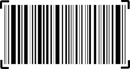 Barcode scanner code icon in flat Digital scanning code. isolated on transparent background. sign symbol for Business inventory barcode searching point bar code vector for apps and websites