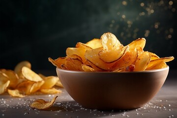 Tasty treat relishing the flavor explosion of perfectly seasoned potato chips