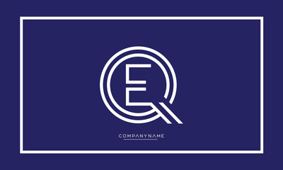 QE or EQ Alphabet letters initial logo monogram