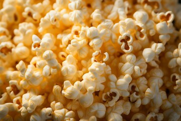Cinematic allure popcorn kernels on a background create a visually appealing and textured scene