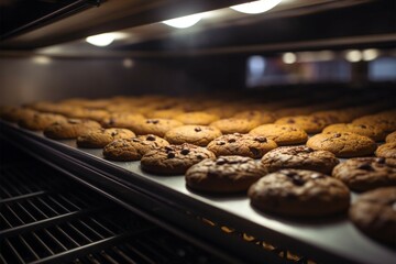 Chocolate cookie factory line crafts delicious treats with precision and mouthwatering efficiency