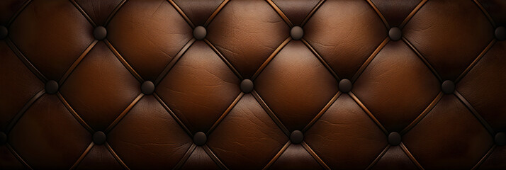 luxury buttoned brown leather, brown leather texture with buttons for pattern and background