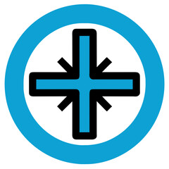 Fototapeta premium Cross in a circle vektor icon illustation