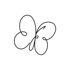 Butterfly continuous line drawing 