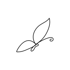 Butterfly continuous line drawing 