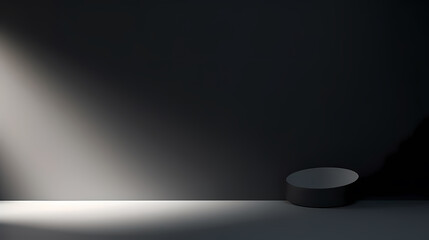 Empty light dark wall with beautiful chiaroscuro. Simple background for product display