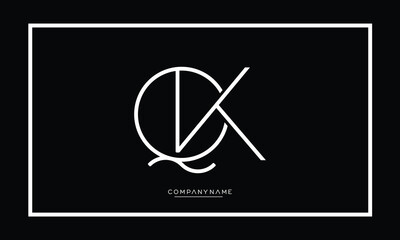 Alphabet letters icon logo QK or KQ monogram