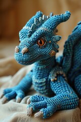 Obraz premium Enchanting blue dragon crochet