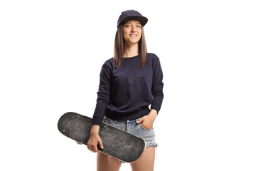Skater girl holding a skateboard © Ljupco Smokovski