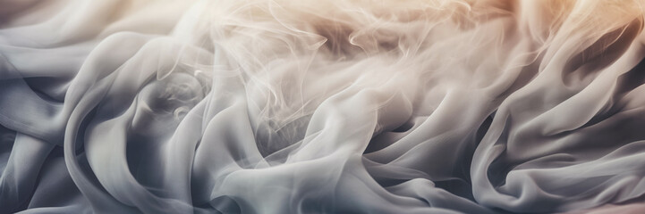 White thin textile fabric, closeup detail to structure, smoke near - fireproof materials concept. Generative AI - obrazy, fototapety, plakaty
