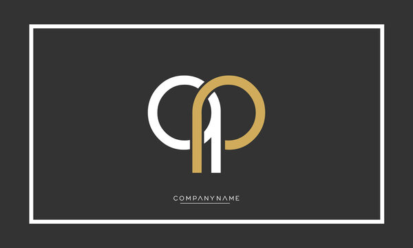 Alphabet letters QP or PQ logo monogram