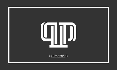 Alphabet letters QP or PQ logo monogram