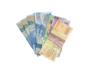 Pile of Indonesian rupiah currency