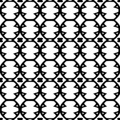 Fototapeta premium Abstract Shapes.Vector seamless black and white pattern.Design element for prints, decoration, cover, textile, digital wallpaper, web background, wrapping paper, clothing, fabric, packaging, cards.