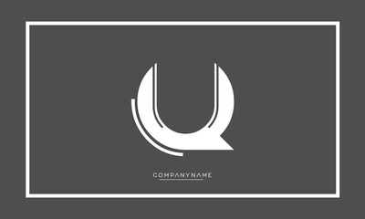 Alphabet letters QU or UQ logo monogram