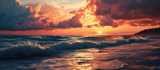 Stunning and calming seaside sunset.