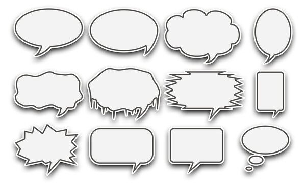 Iconos de bocadillos de hablar vac&iacute;os.