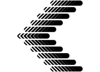 Vector arrow made of black lines on a white background in retro style.
Striped Pattern Pointer. Design element. Trendy vector background
