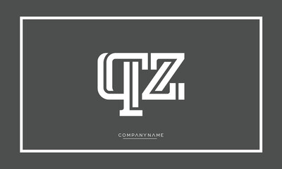 QZ or ZQ Alphabet letters logo monogram