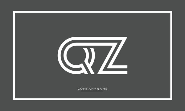QZ or ZQ Alphabet letters logo monogram