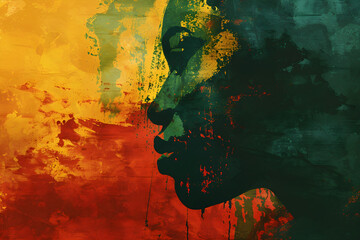 Black History Month abstract background with red, green, and yellow,