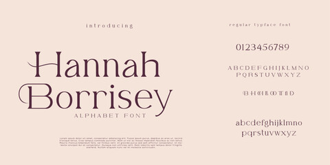 Elegant Fashion and Minimal modern serif alphabet font uppercase and number fonts victorian typeface