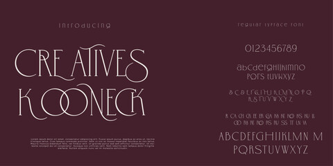 Elegant Fashion and Minimal modern serif alphabet font uppercase and number fonts victorian typeface